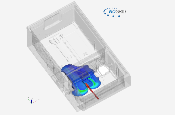 PUR-Schaum-Füll-Simulation in einem Kühlschrank
